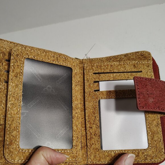 City Streetwear Los Angeles Mini Cork Wallet Retro Geometric Design Eco Friendly - Picture 9 of 11